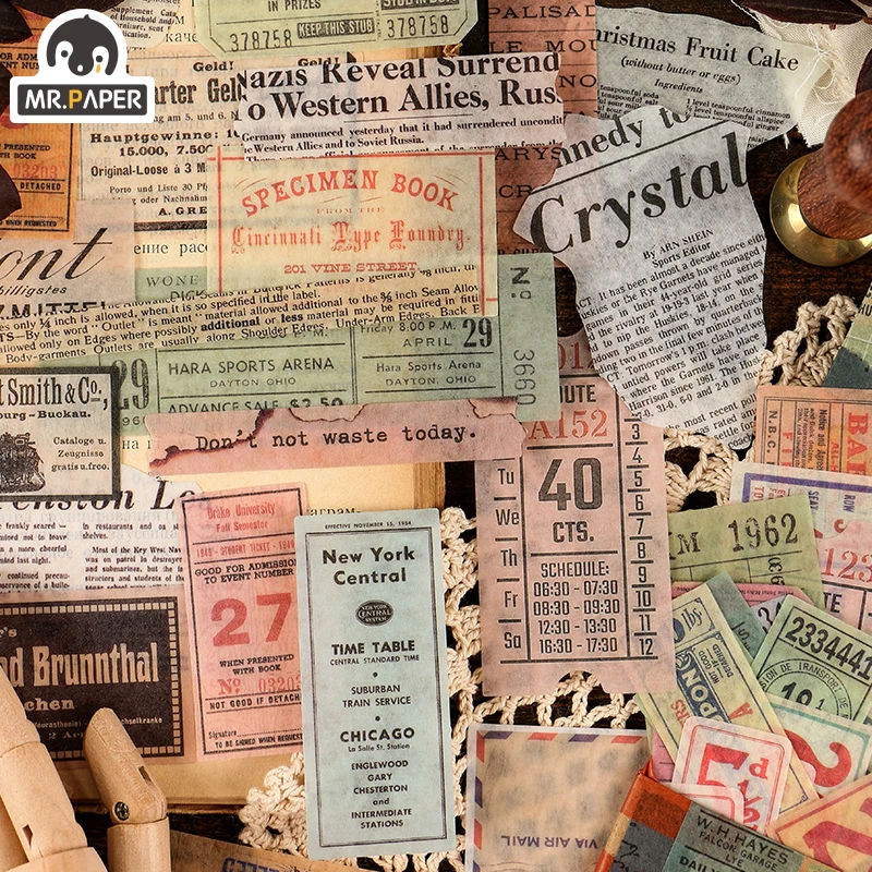 Переводная наклейка Mr.paper Time's Travel коллаж скрапбукинг путешествия запись