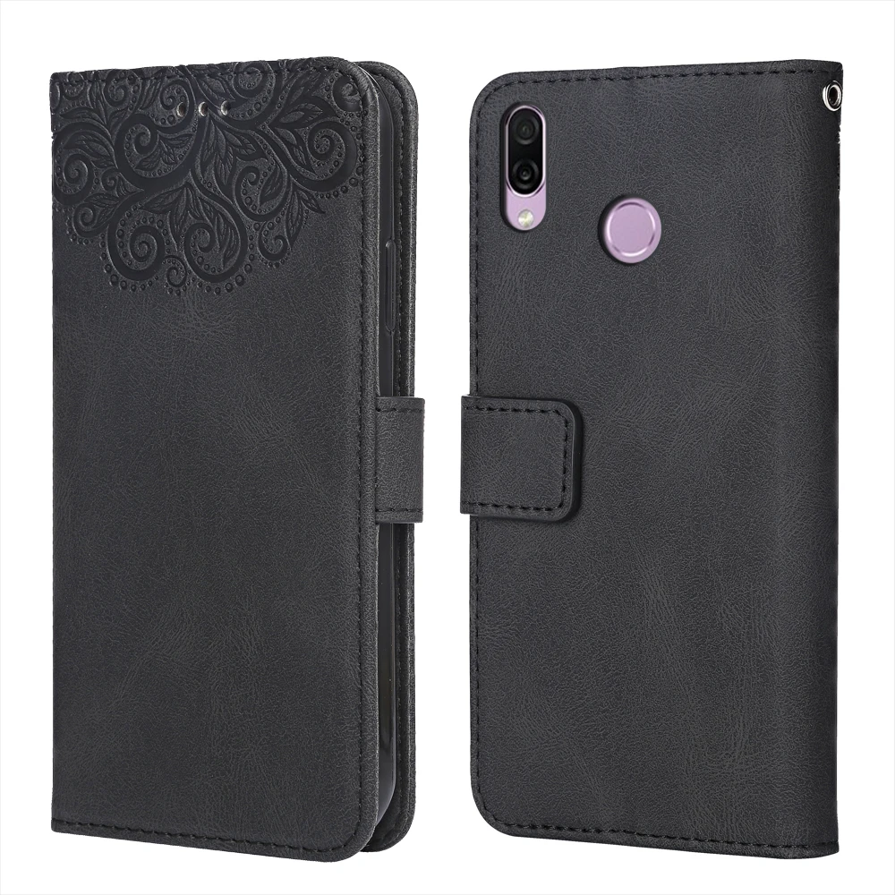 Для Huawei P Smart 2019 цветок тиснение чехол POT LX1AF LX2J 6 21 ''Wallet флип раскладный кожаный