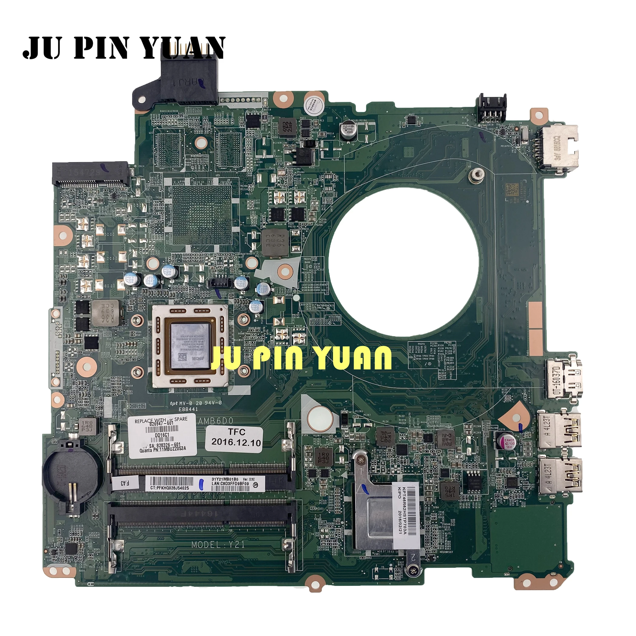 

826947-601 826947-501 826947-001 для ноутбука HP PAVILION 15-P 15-P390NR, материнская плата DAY21AMB6D0 100%, полностью протестирована