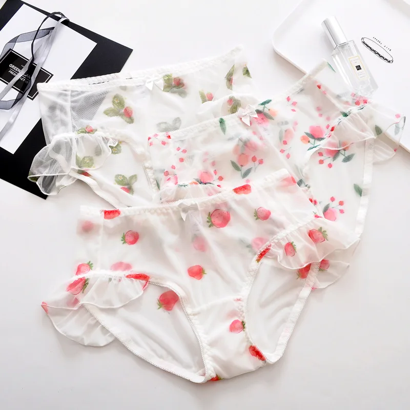 Японский Стиль прозрачный прозрачные сетчатые мужские трусы с низкой талией