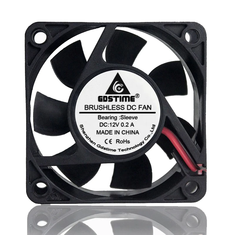 2 шт. Gdstime DC 12 В 60 мм 60x25 6 см 6025 с 2-контактный компьютерный радиатор Бесщеточный