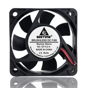 2 шт. Gdstime DC 12 В 60 мм 60x25 мм 6 см 6025 с 2-контактный компьютерный радиатор, Бесщеточный Охлаждающий вентилятор
