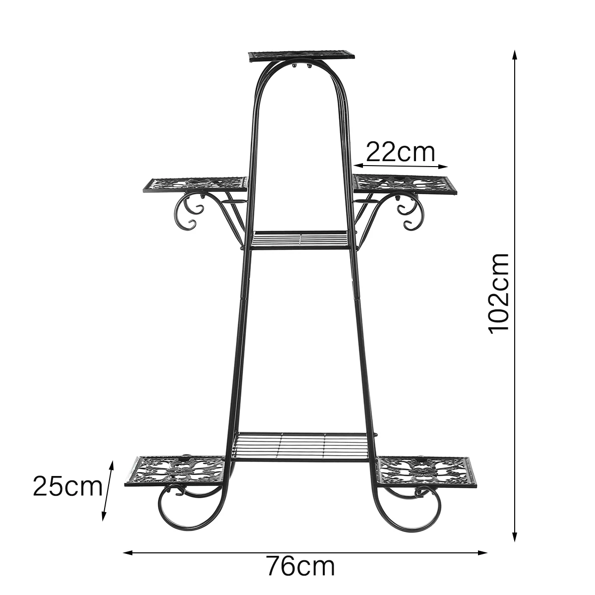 

5 Layer Metal Plant Stand Flower Rack Pot Storage Rack Display Shelf Holder Home Indoor Outdoor Decor Garden Plant Shelves