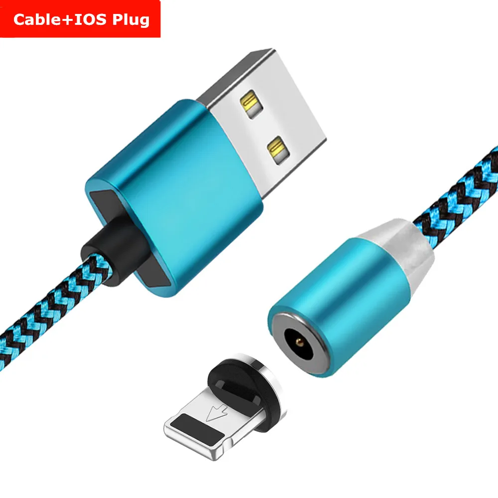 Mint IOS Cable Магнитный Micro USB кабель NiSi для iPhone XR samsung S9 Xiaomi huawei mate 20 TypeC/8PIN IOS штекер провод для быстрой зарядки Кабели 1 м - Цвет: Mint IOS Cable