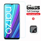 Стекло 2 в 1 для Oppo Realme Narzo 30A, Защитное стекло для экрана и объектива камеры