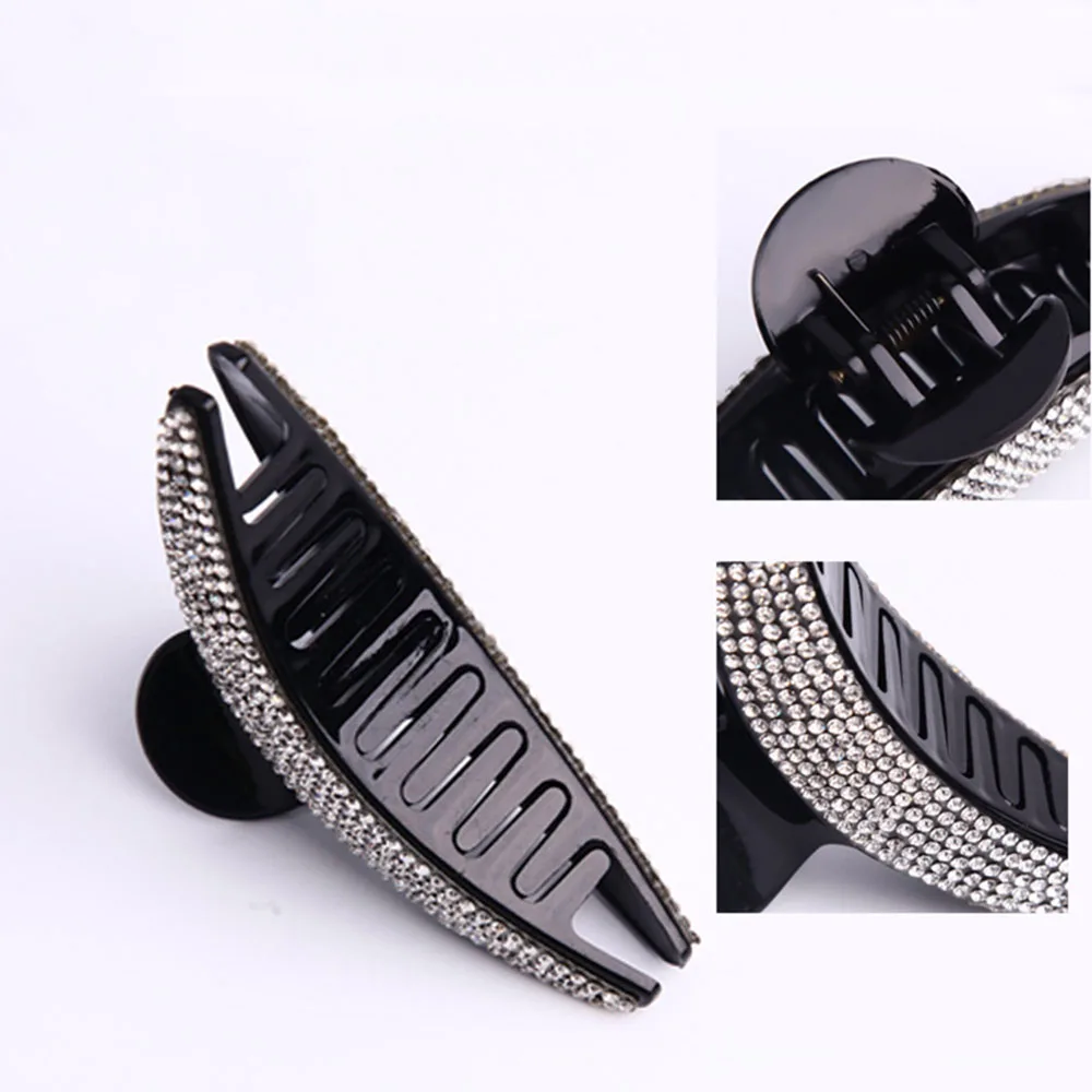 Крупные заколки для волос с кристаллами женщин и девочек модный элегантный зажим