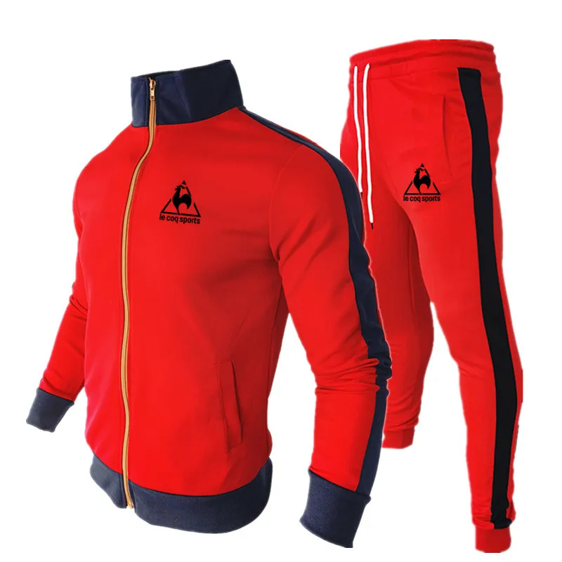 

Mens Tracksuits 2021 Men Sportwear Two Pieces Strip Jogging Suit Breathable Sweatshirt Sweatpants Men Sport Fitness Gym Clothing