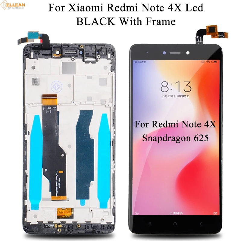 Акция Catteny 5,5 дюймов Note 4X дисплей для Xiaomi RedMi Note 4X ЖК-дисплей с кодирующий преобразователь сенсорного экрана в сборе с рамкой - Цвет: Black With Frame