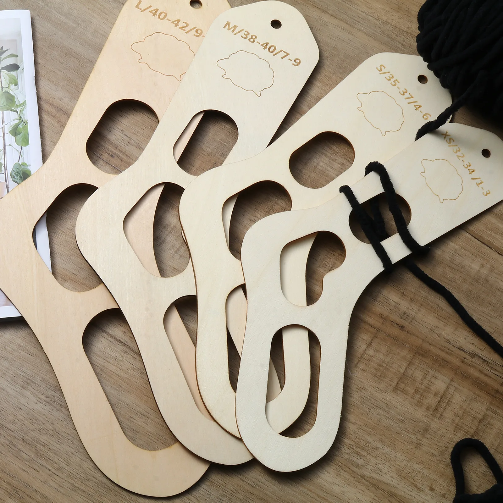 2PCs Natural Wood Sock Blocker XS-L Handmade DIY Christmas Knitting Forms Shapes Board Tools For Beginners | Дом и сад