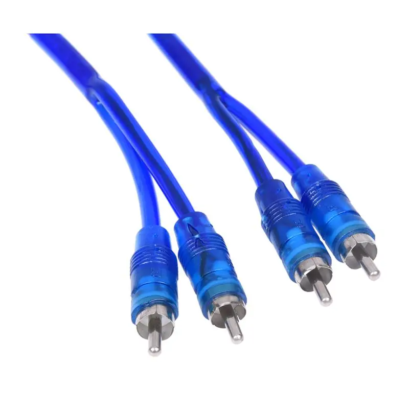 Автомобильный аудио RCA Женский 2 сплиттер папа Кабель адаптер провод темно синий