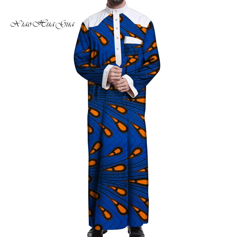 Длинные Дашики мужские африканские платья для мужчин повседневный халат принты