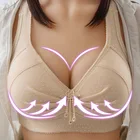 Хлопковый бюстгальтер с застежкой на спине, женское нижнее белье, регулируемые лямки, удобный черный чехол на грудь