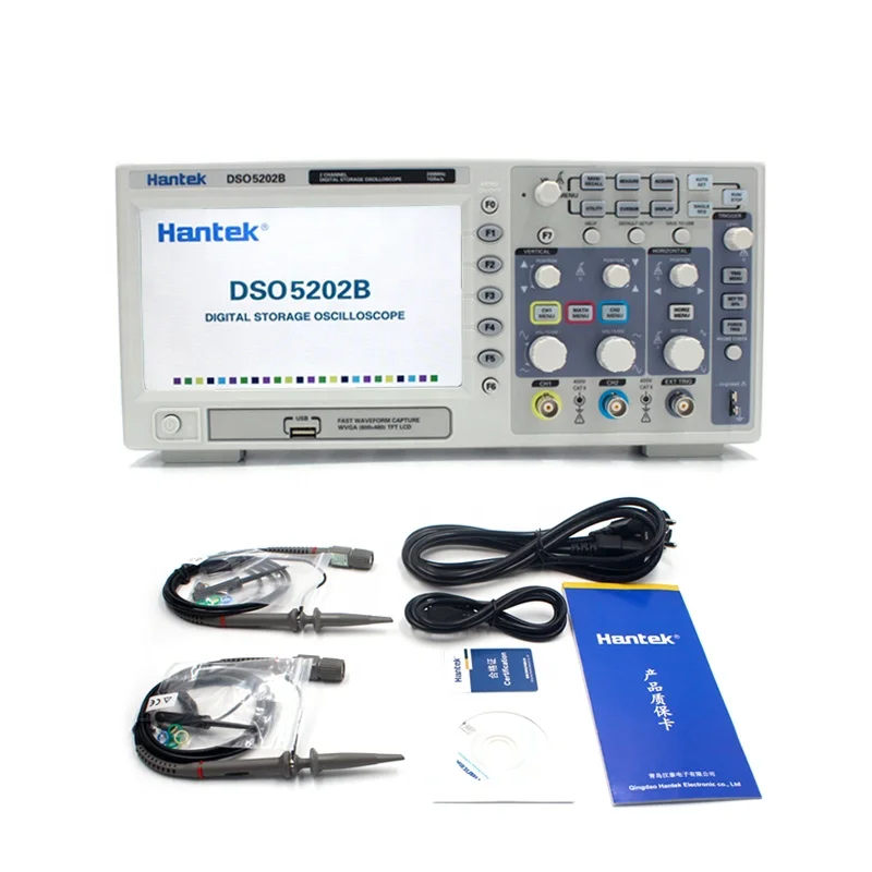 

Hantek DSO5202B Handheld Digital Oscilloscope 2 Channels 200Mhz LCD USB Osciloscopio 1GSa/s Real Time Sample Rate