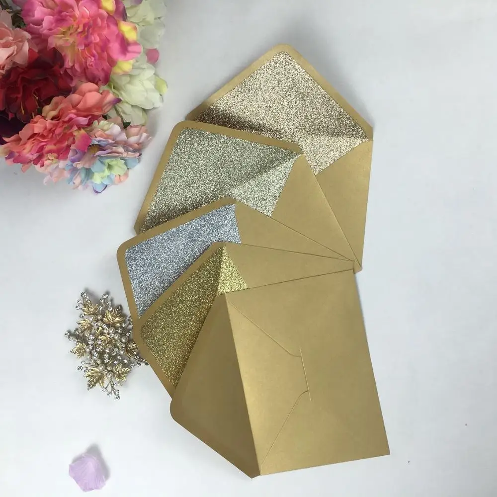 Бесплатная доставка 4 шт Sqaure/прямоугольные жемчужные конверты для