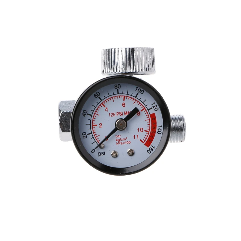 

New Dial 1/4\" Pneumatic Air Control Compressor Pressure Gauge Regulator Valve R9JF