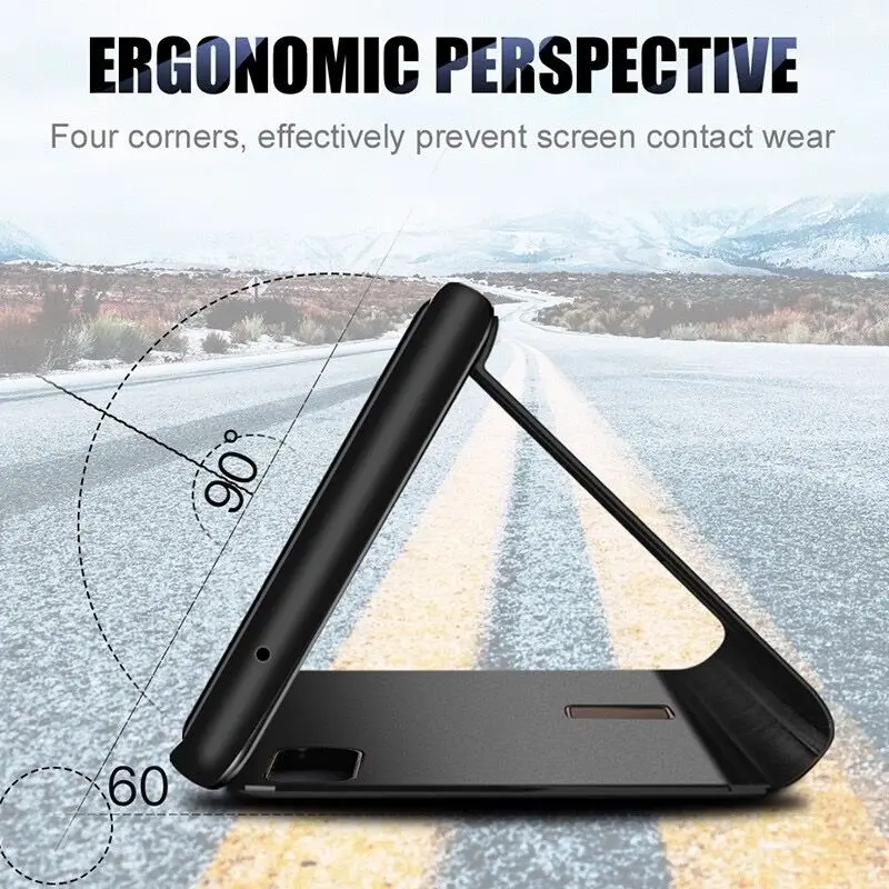Smart Case For Xiaomi Redmi Note 4 4X 9 10 8 Case Mirror View PU Leather Flip Cover For Xiaomi Mi 11T 12 LITE Mix 2 POCO X3 NFC