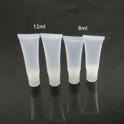 

Пустой тюбик для помады, 8 г, 8 мл, 12 мл, 50/100/200 шт., мягкий шланг для бальзама для губ, контейнер для блеска для губ, прозрачный пластиковый конте...