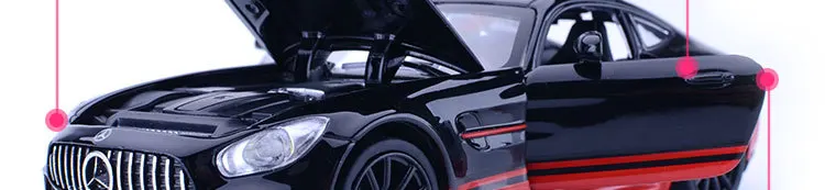 Zhenwei литьевая модель декоративные подарки украшение Mercedes-Benz спортивный автомобиль AMG GT-R модель автомобиля 1:32 имитационный звуковой светильник