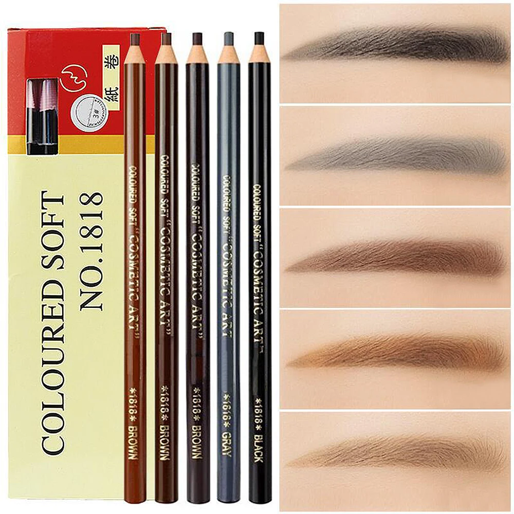 5 видов цветов карандаш для бровей Макияж натуральная долговечная Водостойкая
