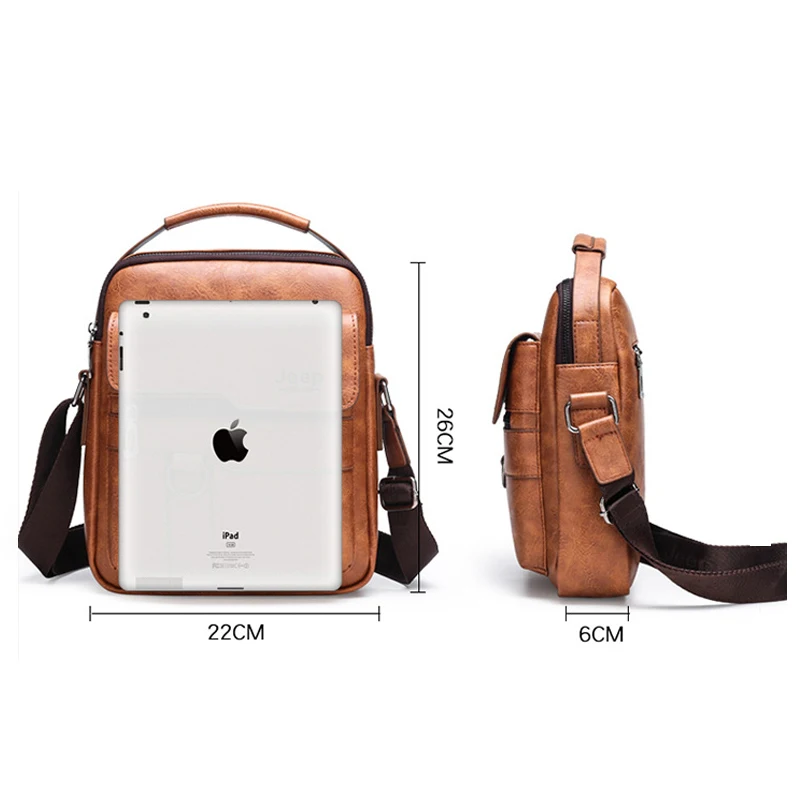 2020 New Brand PU Leather men's Crossbody bag Vintage man Messenger Bags Small Shoulder bag for male Casual handbag