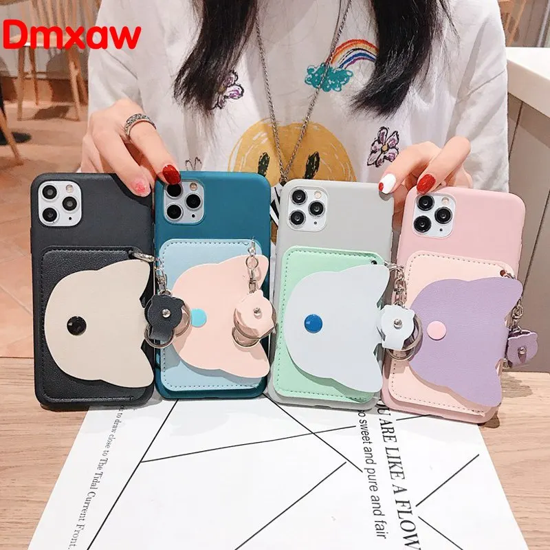 Милый чехол кошелек с кошельком для iPhone 12 mini 11 Pro Max XR X XS 8 7 6 6S Plus SE 2020 5 5S мягкий