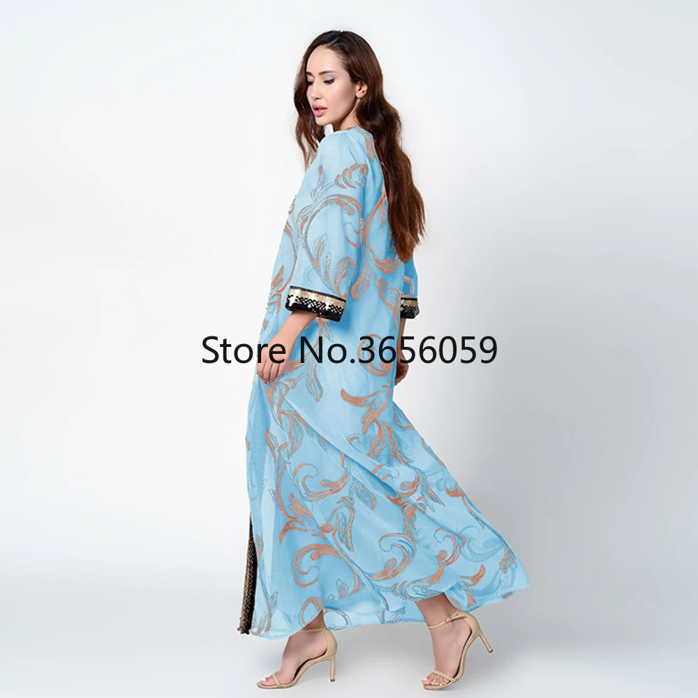 Caftan Марокканская кафтан Abaya женское платье макси в мусульманском стиле