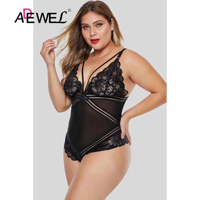 Женский Боди без рукавов ADEWEL белый кружевной боди с глубоким v образным вырезом и