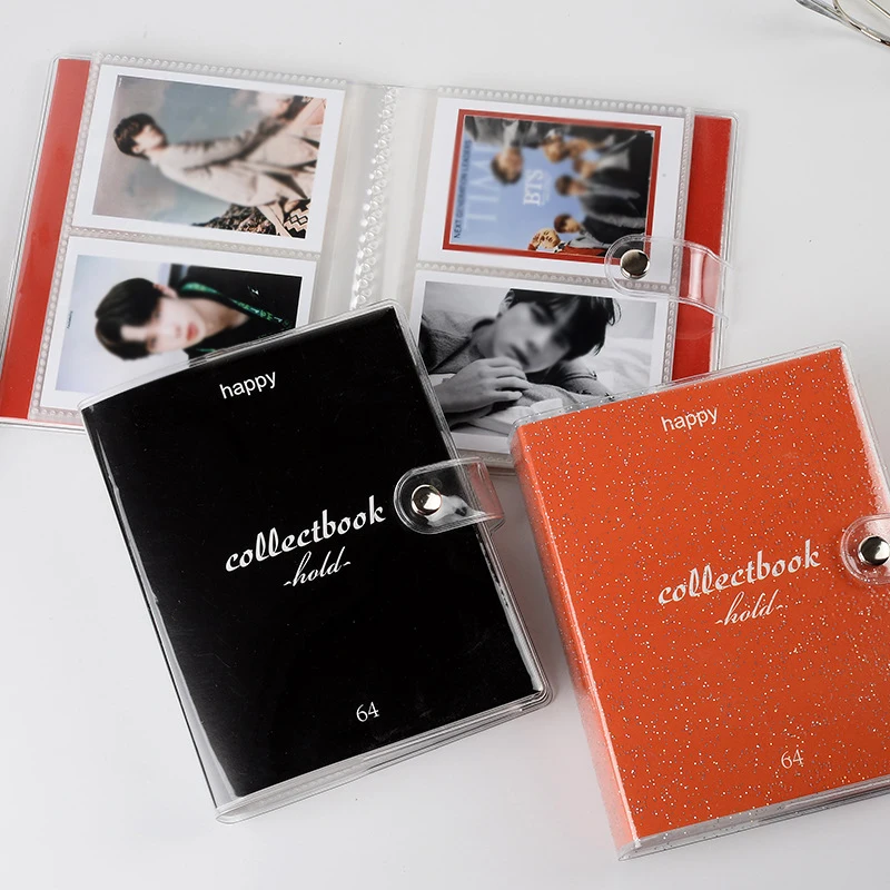 

32/64PCS Holder Mini Photo Album Hollow Love Instant Picture Case Card Holder Movie Ticket Storage Business Photos Album Case