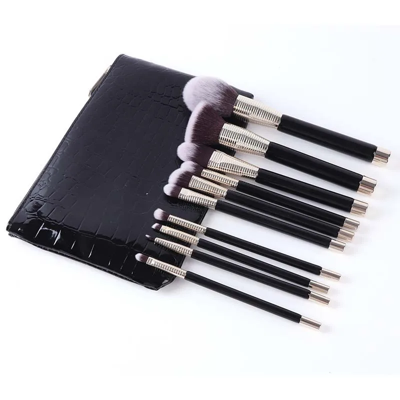 12 шт. супер мягкие щетинки черные Профессиональные Румяна Тени для век ремонтная