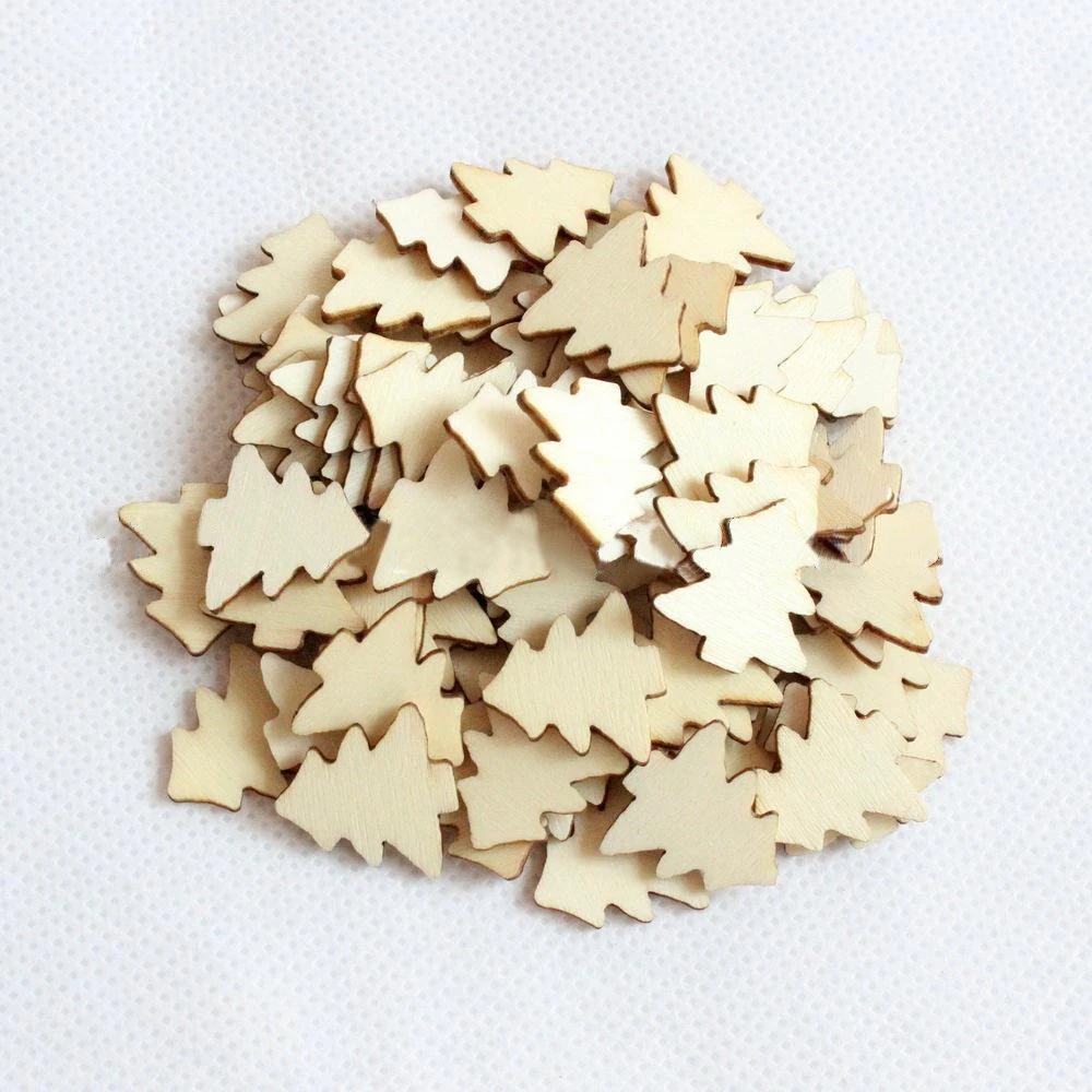 20 мм натуральные пустые деревянные рождественские мини снежинки Рождественская