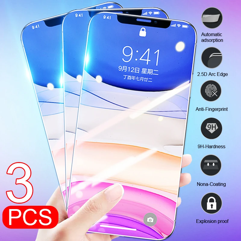 1 3 шт защита экрана из закаленного стекла для iPhone 11 Pro Max X XS XR 6 5 8 7 6s Plus 4 дюйма