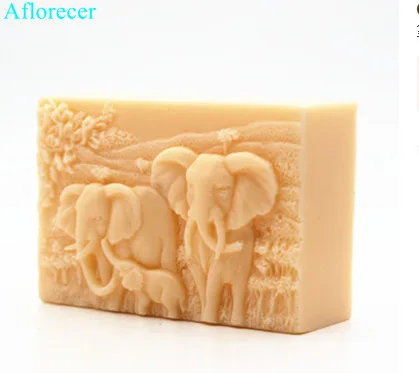 

Cute Elephant Pattern Soap Silicone Mold cuboid Shape Soap Mold Christmas DIY Craft Gifts