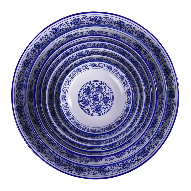 6 10 дюймов сине белые фарфоровые тарелки для еды Цзиндэчжэнь Круглая