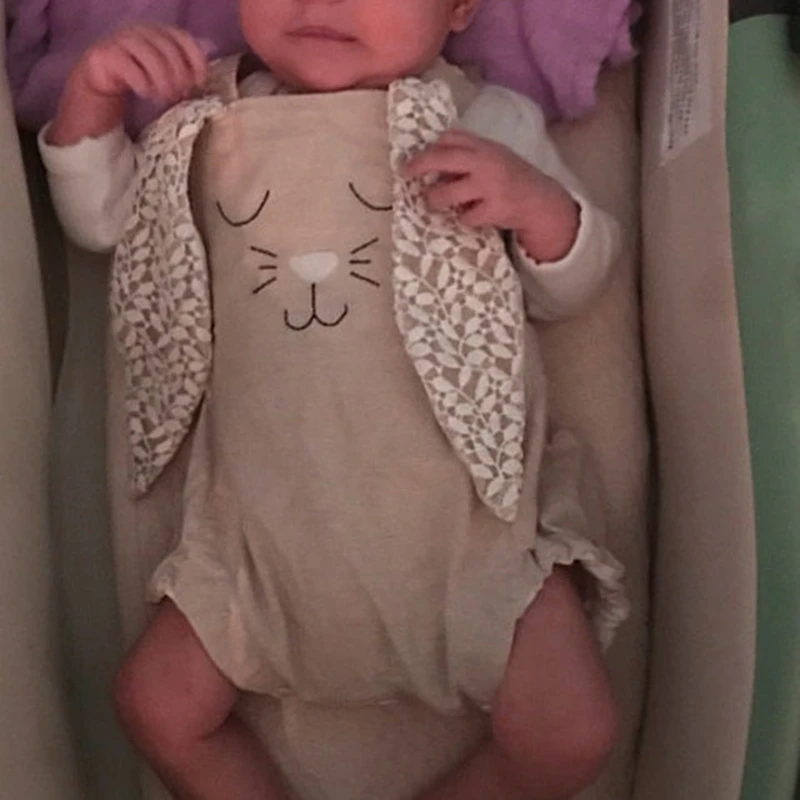 Baby Bodysuit Khaki Lovely Rabbit Ears Girl Onesie Bodysuits New Born Newborn Clothes Funny Dropshipping | Детская одежда и обувь