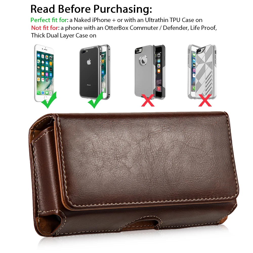 Phone Pouch case Genuine Leather Phone Bag Universal 5.5 