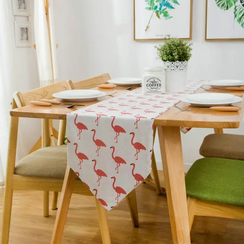 Вечерние настольные бегуны chemin de Table современные Бегуны для свадьбы фламинго camino