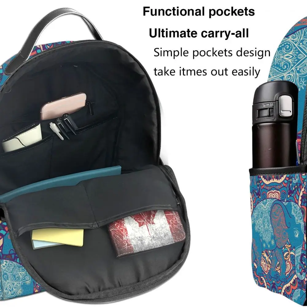 

Fashion Girl College School Bag Casual New Women Backpack India Ethno Elephant Bright Book Packbag Teenage Travel Shoulder Bag