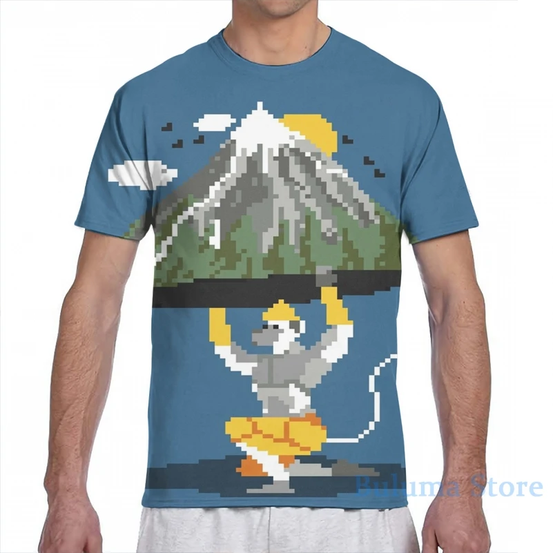 Длиннохвостая обезьяна горный Пиксельной графики для мужчин футболка женщин со