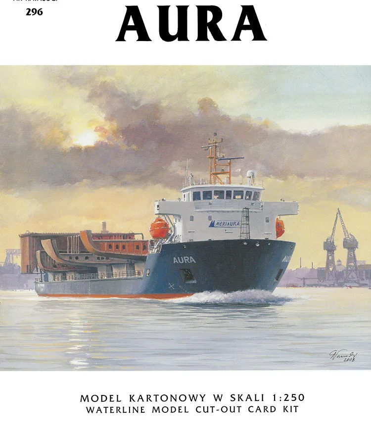 

1:250 Polish Aura heavy cargo ship paper model ship military fan manual DIY paper art work