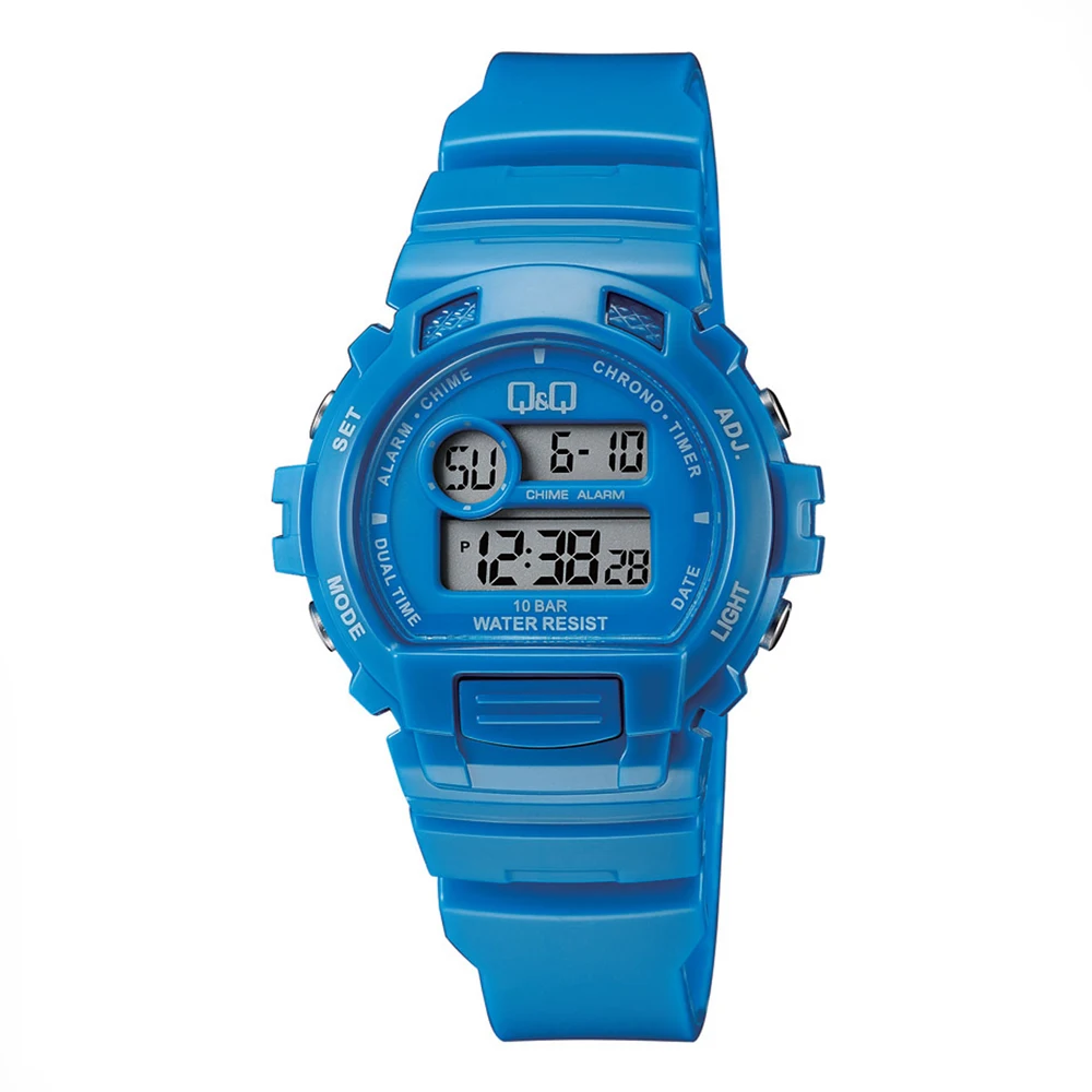 Q&Q M154J006 Мужские электронные наручные круглые часы 100 м (WR 10 BAR)| |