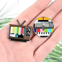 television repairs sign enamel pin meme old tv test brooches jewelry clothes collar badge lapel pins for friends drop shipping