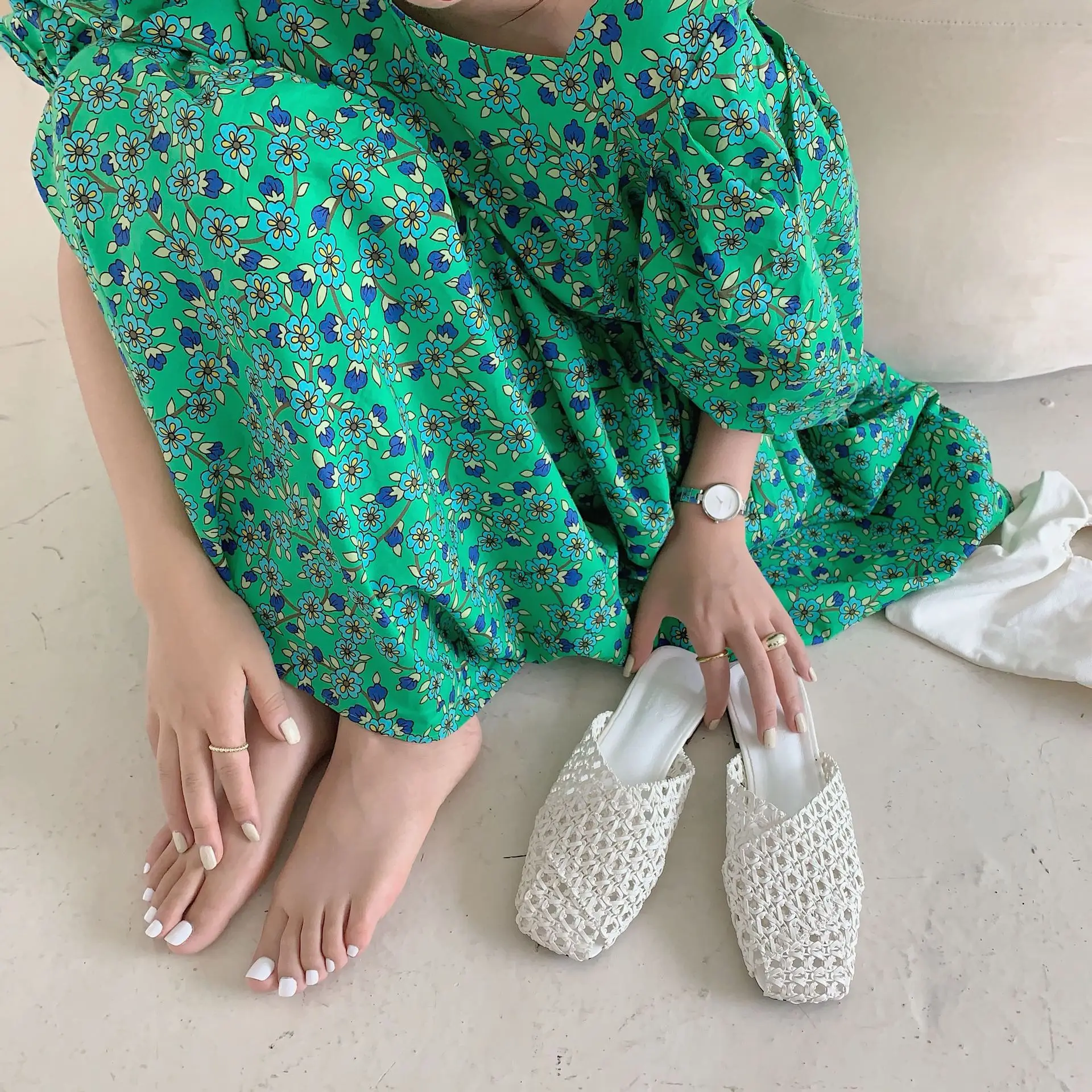 

Female Shoes Ladies' Slippers Luxury Slides Low Cover Toe 2021 Designer Flat Summer Scandals PU Basic Hoof Heels Fabric Rubber