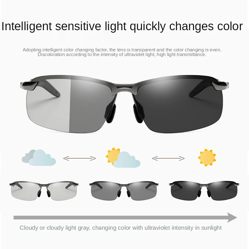 

Photochromic Sunglasses Men Polarized Driving Chameleon Glasses Male Change Color Sun Glasses Day Night Vision Driver's Eyewear