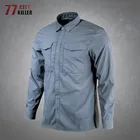 Мужская тактическая рубашка, быстросохнущая дышащая рубашка в стиле милитари с длинными рукавами, мужская деловая Повседневная рубашка с множеством карманов, одежда на весну и осень