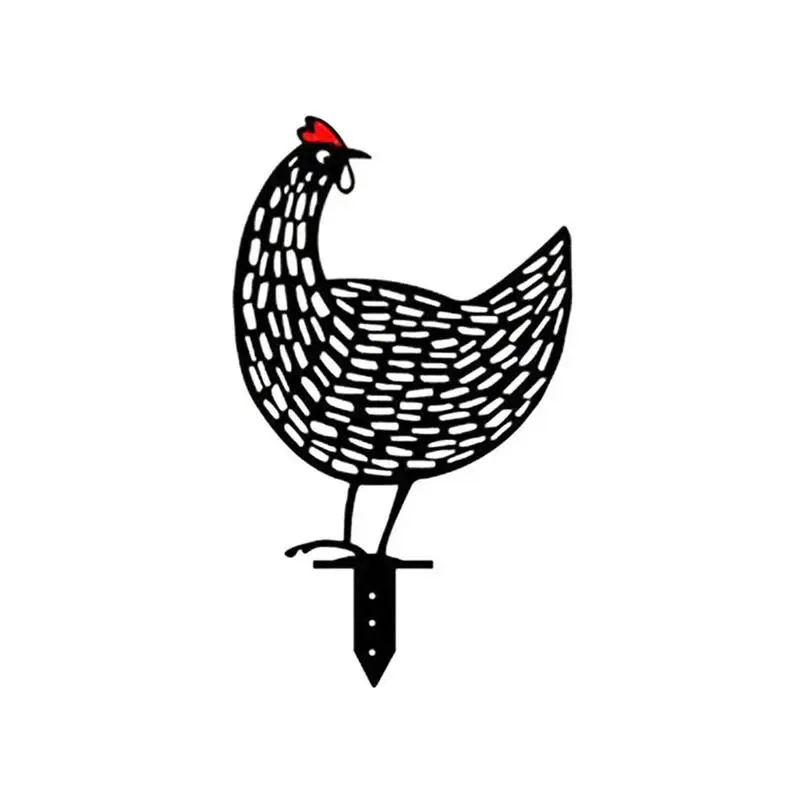 

Hen Decoration Chicken Family Chicken Yard Art Garden Statues Backyard Lawn Stakes Metal Outdoor Statue Organizador Ornaments