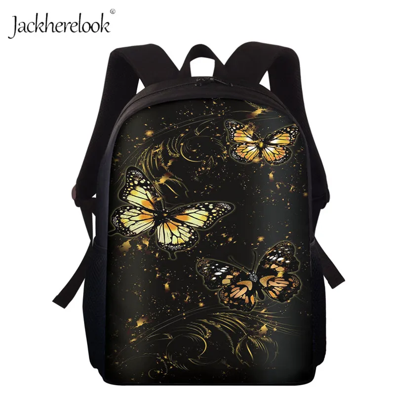 

Jackherelook 3D Beautiful Butterfly Print Teens Backpack Fashion Student Casual Schoolbag Animal Pattern Custom Satchel Mochila