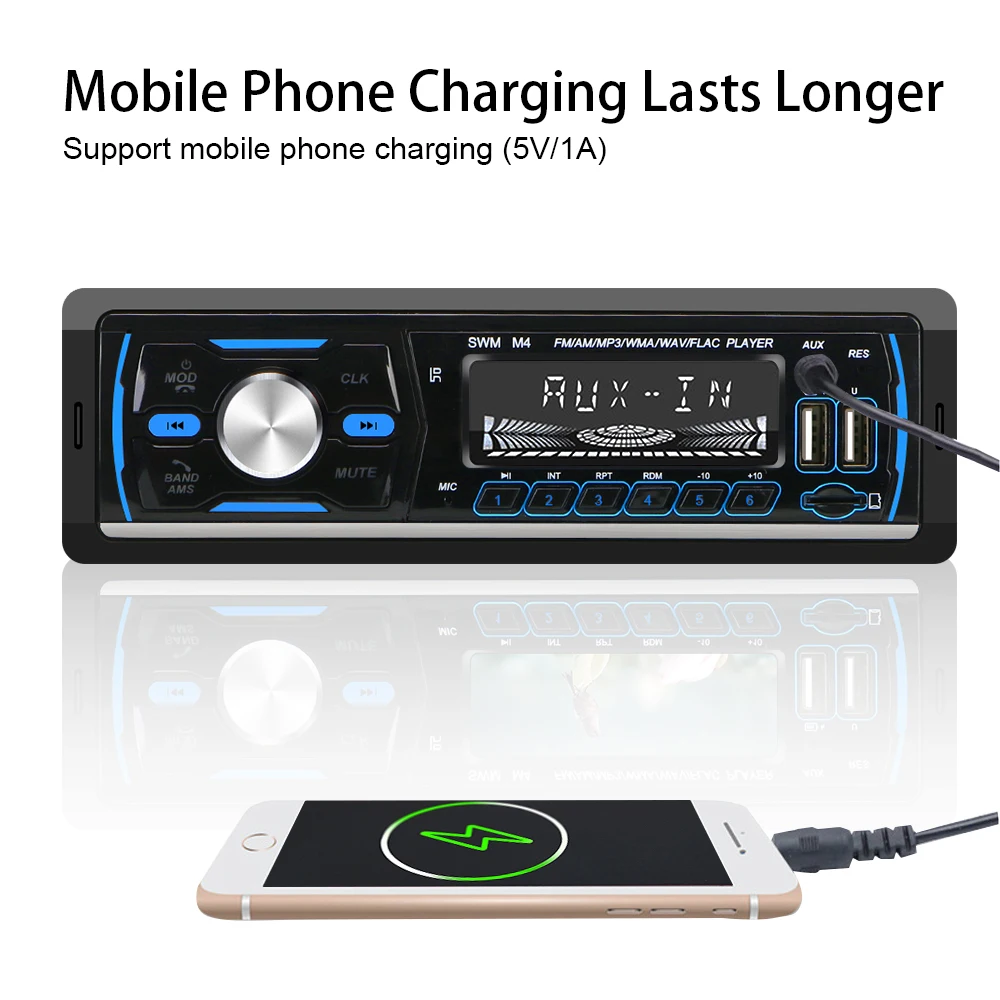 Автомобильный MP3-плеер Bluetooth автомобильный стерео радиоприемник 1 Din цифровой