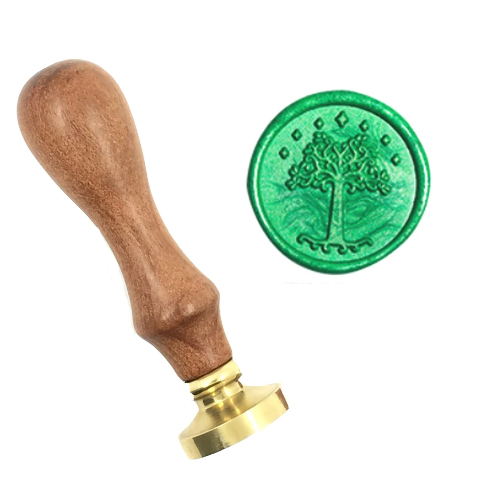 Gondor Tree Natural green life brass Wax ручка для штампа DIY старинная печать в стиле ретро
