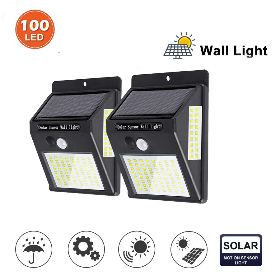 Садовый светильник на солнечной батарее с датчиком движения 100