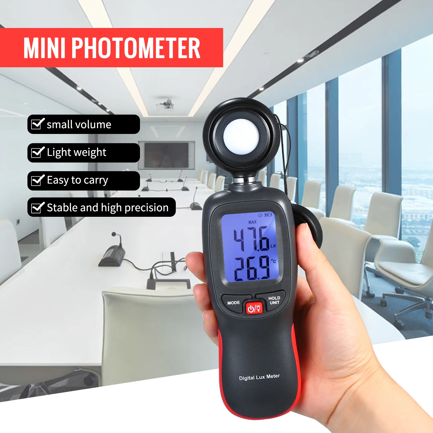 ЖК дисплей Luxmeter цифровой измеритель яркости 200000 Люкс с подсветкой|УФ-радиометры|